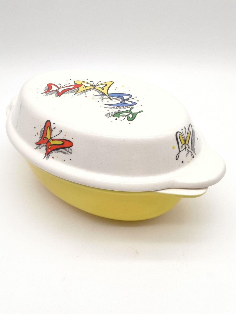Vintage Caldor Empire Porcelain Co. Butterfly Casserole Dish